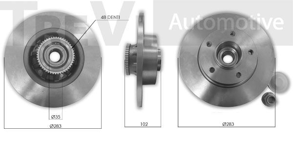 TREVI AUTOMOTIVE Riteņa rumbas gultņa komplekts WB2292